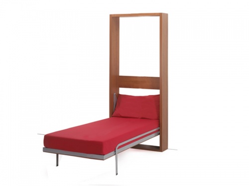 Letto singolo a scomparsa verticale SmartBeds Flat con rete a doghe.