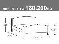 Schema Luna matrimoniale con rete da 160x200cm