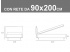 Misure del letto singolo imbottito Noctis London con rete a doghe da 90x200cm