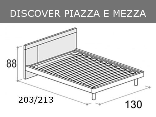 Misure del letto piazza e mezza Doimo Cityline Discover