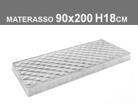 materasso 90x200 h.18cm in poliuretano espanso con rivestimento trapuntato