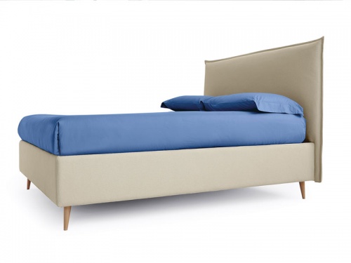 Letto matrimoniale imbottito Noctis Bob con contenitore folding box in tessuto Brando 03