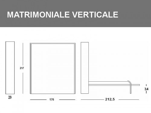 Misure del Letto flat matrimoniale verticale