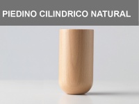 Piedino in legno cilindrico con base arrotondata h.11cm, colore Naturale