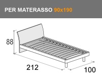 Letto singolo per materasso da 90x190cm con rete a doghe Billy