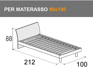 Letto singolo per materasso da 90x190cm con rete a doghe Billy