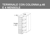 terminale con colonna e 4 mensole