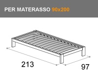 letto Sommier con giroletto Bit, per materasso da 90x200cm