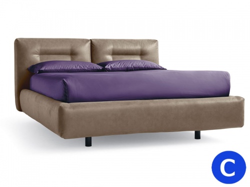 Letto matrimoniale contenitore dalle forme classiche Noctis Phill in tessuto Sauvage 603