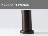 Piedino in legno P1 arrotondato con base piatta h.6cm, colore Wengè