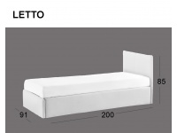 Divanetto imbottito Space in versione letto