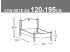 Schema letto Rondine piazza e mezza con rete da 120x195cm