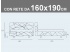 Misure del letto Noctis Marvin matrimoniale imbottito con rete a doghe da 160x190cm