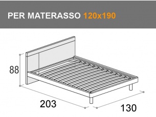 Letto da una piazza e mezzo Discover per materasso da 120x190cm