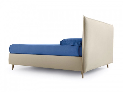 Letto matrimoniale imbottito Noctis Bob con contenitore brevettato folding box. In foto tessuto Brando 03