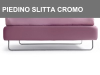 Piedino a slitta altezza 11cm Cromo