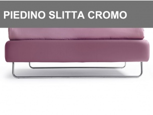 Piedino a slitta altezza 11cm Cromo