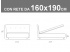 Misure del letto matrimoniale imbottito Noctis Zico con rete a doghe da 160x190cm