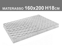 materasso 160x200 h.18cm in poliuretano espanso con rivestimento trapuntato