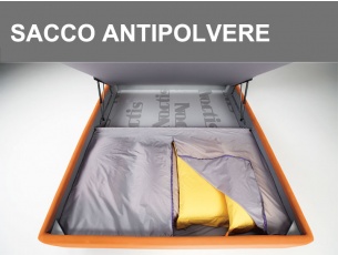 Sacco antipolvere con chiusura a zip da inserire nel contenitore folding box