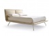 Letto matrimoniale con testata formata da 2 cuscini in memory foam Noctis Kenny in tessuto Manhattan 400