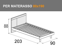 Letto singolo Discover per materasso da 80x190cm