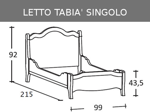 Schema letto Tabià singolo giroletto