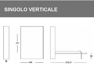 Misure del Letto flat singolo verticale