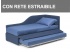 Letto singolo in promozione Noctis Space con angolo sagomato nella versione con seconda rete estraibile