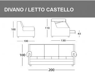 misure del Divano letto Mr. Hide