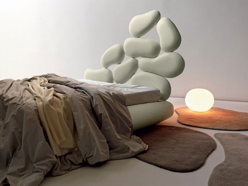 Letto imbottito Noctis Stones con rete a doghe e contenitore