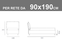 Letto singolo imbottito So Pop con rete a doghe da 90x190cm