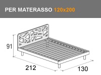 Letto da una piazaz e mezza Sound con giroletto Vip per materasso da 120x200cm