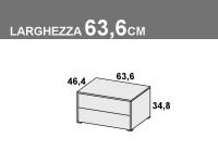 Comodino Apollo a 2 cassetti da 63,6cm