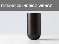 Piedino in legno cilindrico con base arrotondata h.11cm, colore Wengè