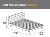 Letto Doimo Cityline Tender con rete a doghe per materasso da 120x200cm