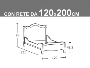 Schema letto Tabià singolo giroletto