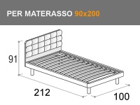 Letto singolo Doimo Cityline Tender con rete da 90x200cm