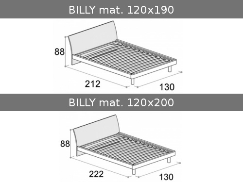 Misure del letto piazza e mezza con rete a doghe Doimo Cityline Billy