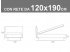 Misure del letto Manuel con rete da 120x190cm