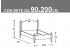 Schema letto Rondine singolo con rete da 90x200cm