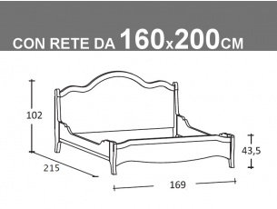 Schema letto Tabià matrimoniale giroletto