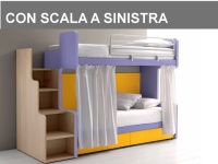 Letto castello Doimo Cityline modello Fox con scala a sinistra