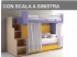 Letto castello Doimo Cityline modello Fox con scala a sinistra