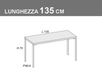 Misure della scrivania Elvis da 135cm