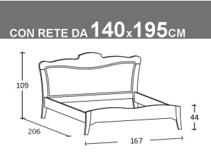 Schema Arcanda matrimoniale alla francese con rete da 140x195cm