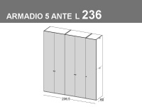 Armadio a 5 ante battenti. lunghezza totale 236,5cm