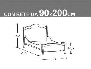 Schema letto Tabià singolo giroletto