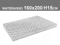 materasso 160x200 h.15cm in poliuretano espanso con rivestimento trapuntato