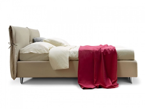 Letto in 100% cotone Panama 119, con piedini h.11cm, rete a doghe e box contenitore Noctis Eden